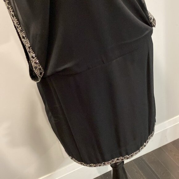 JKara Beaded Dress Black Blouson Sleeveless Size 12 - Picture 11 of 16